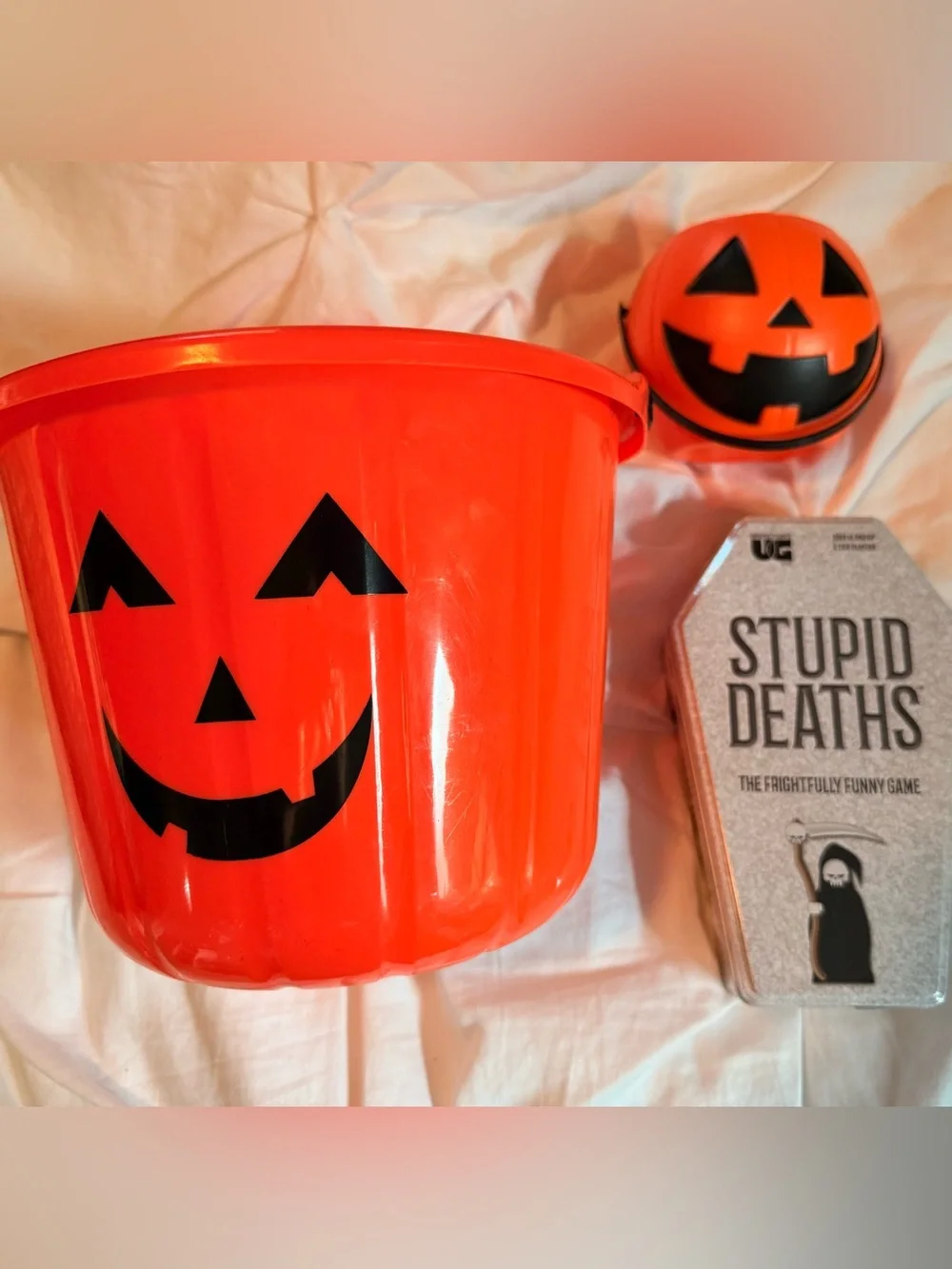 Halloween Candy Buckets and Card Game